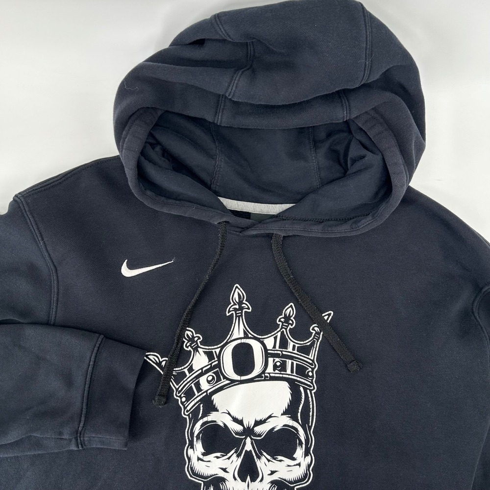 Nike Hoodie Mens XL Black Oregon Ducks Skull Crown Graphic Pullover Sweatshirt